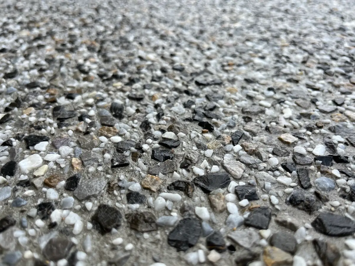 Sasso lavato scuro con aggregato nero e bianco